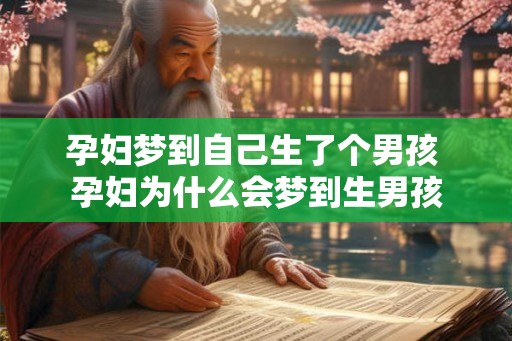 孕妇梦到自己生了个男孩 孕妇为什么会梦到生男孩