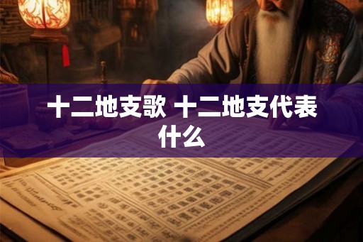 十二地支歌 十二地支代表什么
