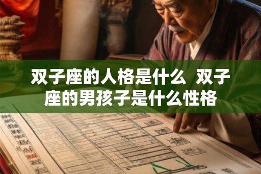 双子座的人格是什么  双子座的男孩子是什么性格