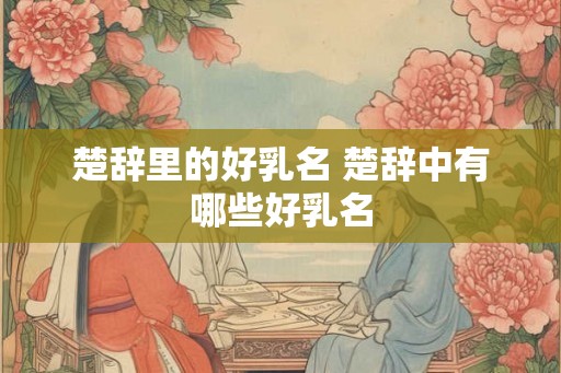 楚辞里的好乳名 楚辞中有哪些好乳名