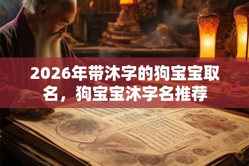 2026年带沐字的狗宝宝取名，狗宝宝沐字名推荐