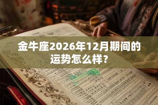 金牛座2026年12月期间的运势怎么样? 金牛座2026年12月期间的运势怎么样?