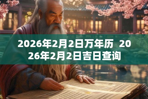 2026年2月2日万年历  2026年2月2日吉日查询