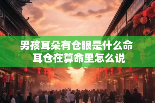 男孩耳朵有仓眼是什么命  耳仓在算命里怎么说