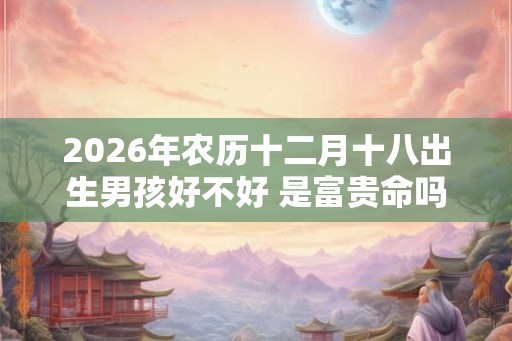 2026年农历十二月十八出生男孩好不好 是富贵命吗