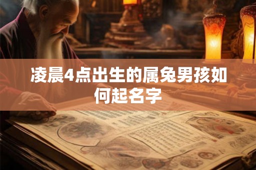 凌晨4点出生的属兔男孩如何起名字