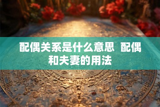 配偶关系是什么意思 配偶和夫妻的用法 配偶关系是什么意思 配偶和夫妻的用法