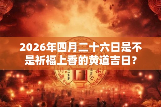2026年四月二十六日是不是祈福上香的黄道吉日？
