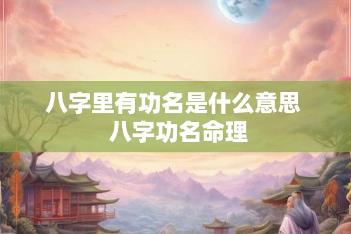 八字里有功名是什么意思  八字功名命理