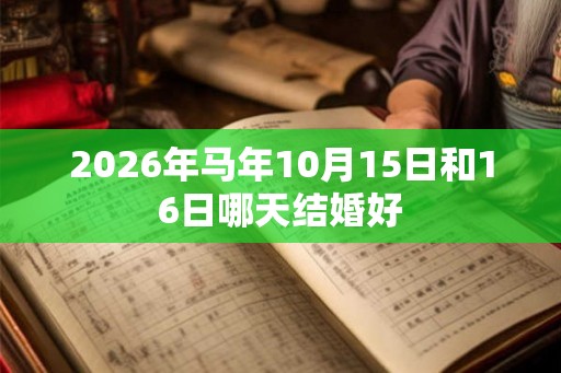 2026年马年10月15日和16日哪天结婚好