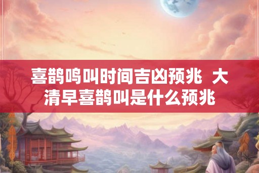 喜鹊鸣叫时间吉凶预兆  大清早喜鹊叫是什么预兆