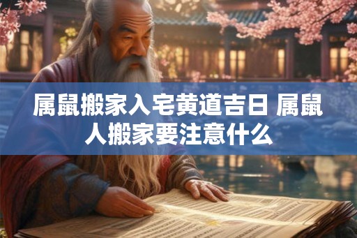 属鼠搬家入宅黄道吉日 属鼠人搬家要注意什么