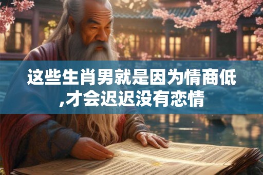 这些生肖男就是因为情商低,才会迟迟没有恋情