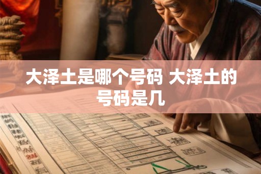 大泽土是哪个号码 大泽土的号码是几 大泽土是哪个号码 大泽土的号码是几