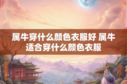 属牛穿什么颜色衣服好 属牛适合穿什么颜色衣服