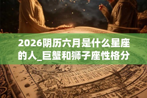 2026阴历六月是什么星座的人_巨蟹和狮子座性格分析