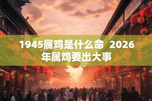 1945属鸡是什么命  2026年属鸡要出大事