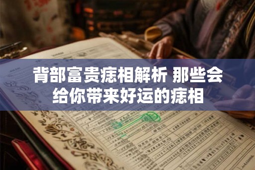 背部富贵痣相解析 那些会给你带来好运的痣相 背部富贵痣相解析 那些会给你带来好运的痣相