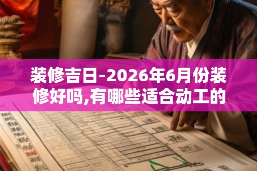 装修吉日-2026年6月份装修好吗,有哪些适合动工的好日子