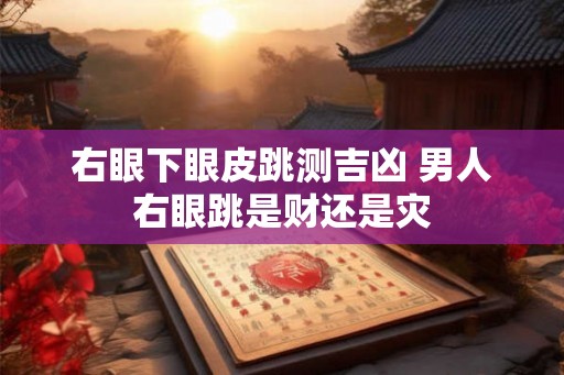 右眼下眼皮跳测吉凶 男人右眼跳是财还是灾