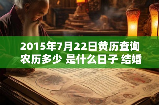 2015年7月22日黄历查询 农历多少 是什么日子 结婚吉时