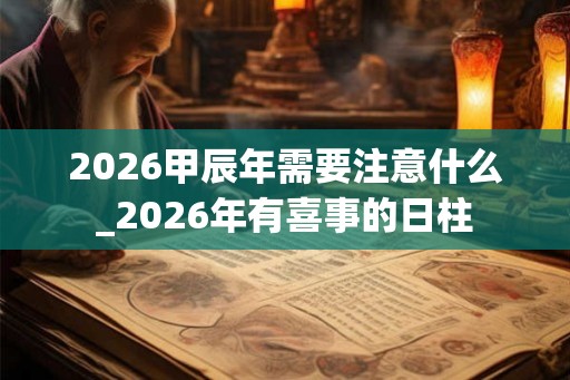 2026甲辰年需要注意什么_2026年有喜事的日柱