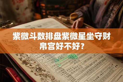 紫微斗数排盘紫微星坐守财帛宫好不好？