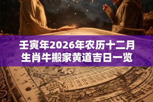 壬寅年2026年农历十二月生肖牛搬家黄道吉日一览