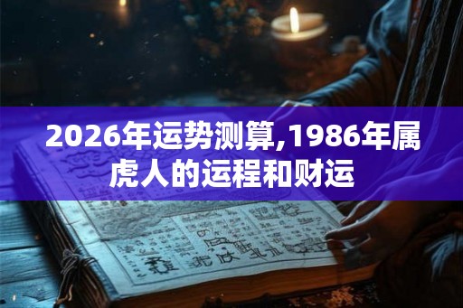 2026年运势测算,1986年属虎人的运程和财运