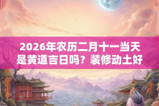 2026年农历二月十一当天是黄道吉日吗？装修动土好不好？