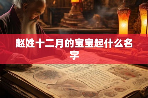 赵姓十二月的宝宝起什么名字
