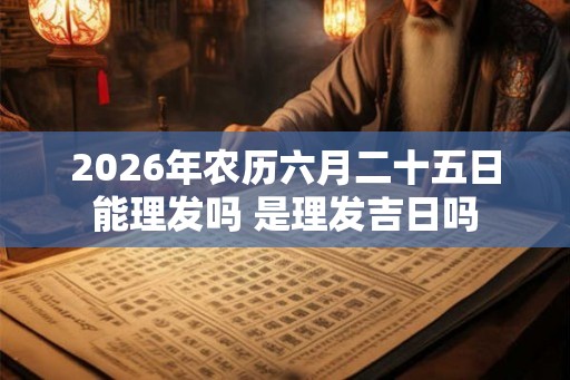 2026年农历六月二十五日能理发吗 是理发吉日吗