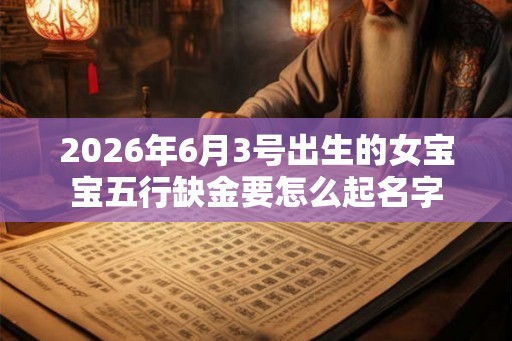 2026年6月3号出生的女宝宝五行缺金要怎么起名字