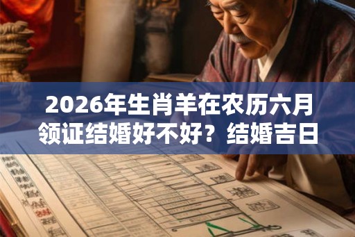 2026年生肖羊在农历六月领证结婚好不好？结婚吉日推荐