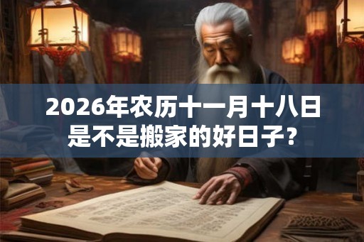 2026年农历十一月十八日是不是搬家的好日子？