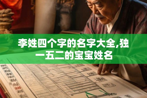 李姓四个字的名字大全,独一五二的宝宝姓名
