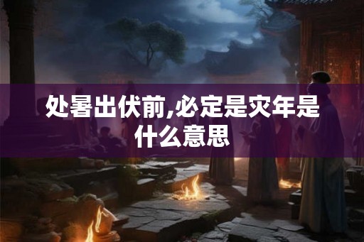 处暑出伏前,必定是灾年是什么意思