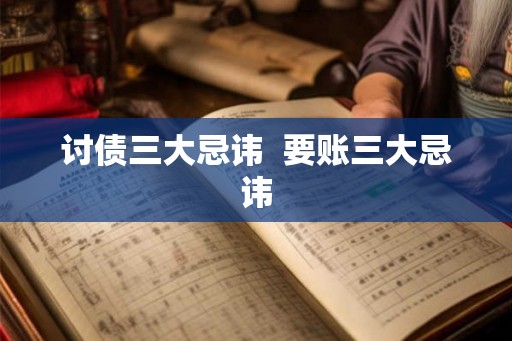 讨债三大忌讳  要账三大忌讳