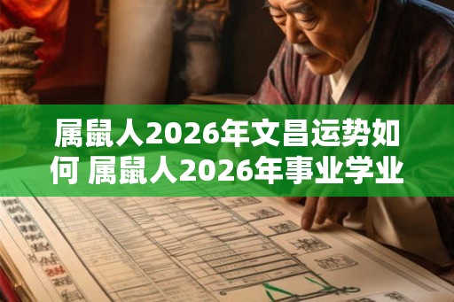 属鼠人2026年文昌运势如何 属鼠人2026年事业学业怎么样