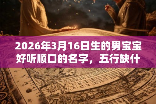 2026年3月16日生的男宝宝好听顺口的名字，五行缺什么？