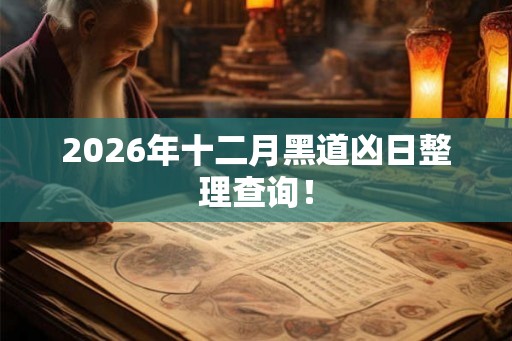 2026年十二月黑道凶日整理查询！