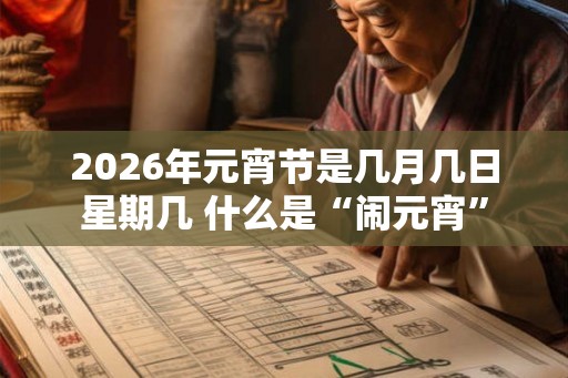 2026年元宵节是几月几日星期几 什么是“闹元宵”