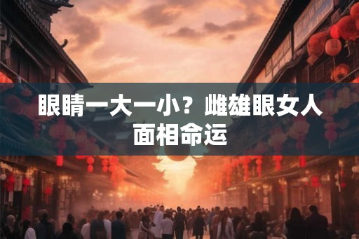 眼睛一大一小？雌雄眼女人面相命运