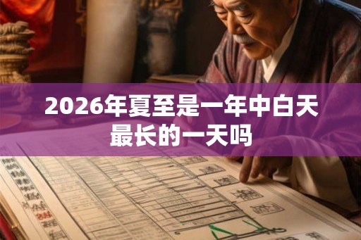 2026年夏至是一年中白天最长的一天吗