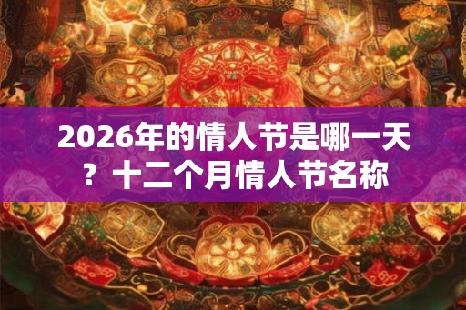 2026年的情人节是哪一天？十二个月情人节名称