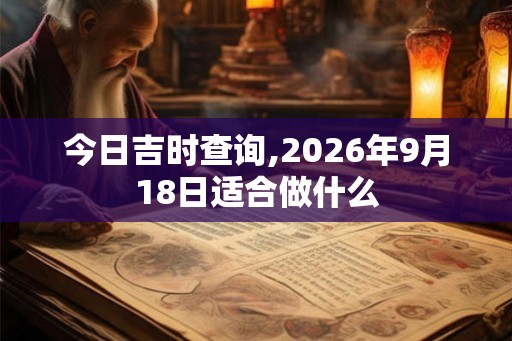 今日吉时查询,2026年9月18日适合做什么