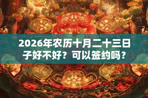 2026年农历十月二十三日子好不好？可以签约吗？