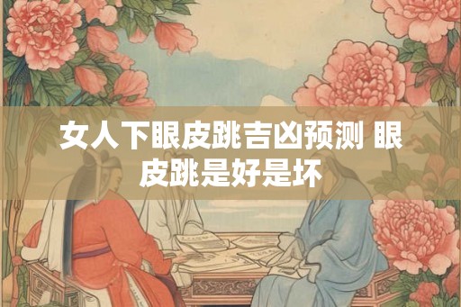女人下眼皮跳吉凶预测 眼皮跳是好是坏