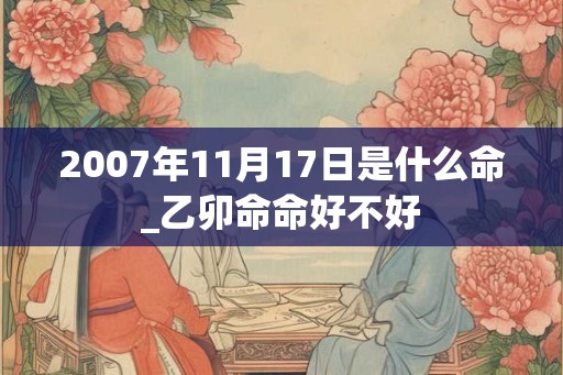 2007年11月17日是什么命_乙卯命命好不好