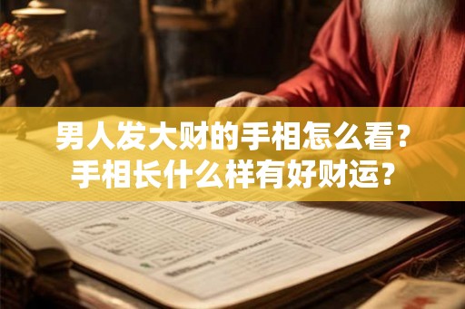 男人发大财的手相怎么看?手相长什么样有好财运? 男人发大财的手相怎么看?手相长什么样有好财运?